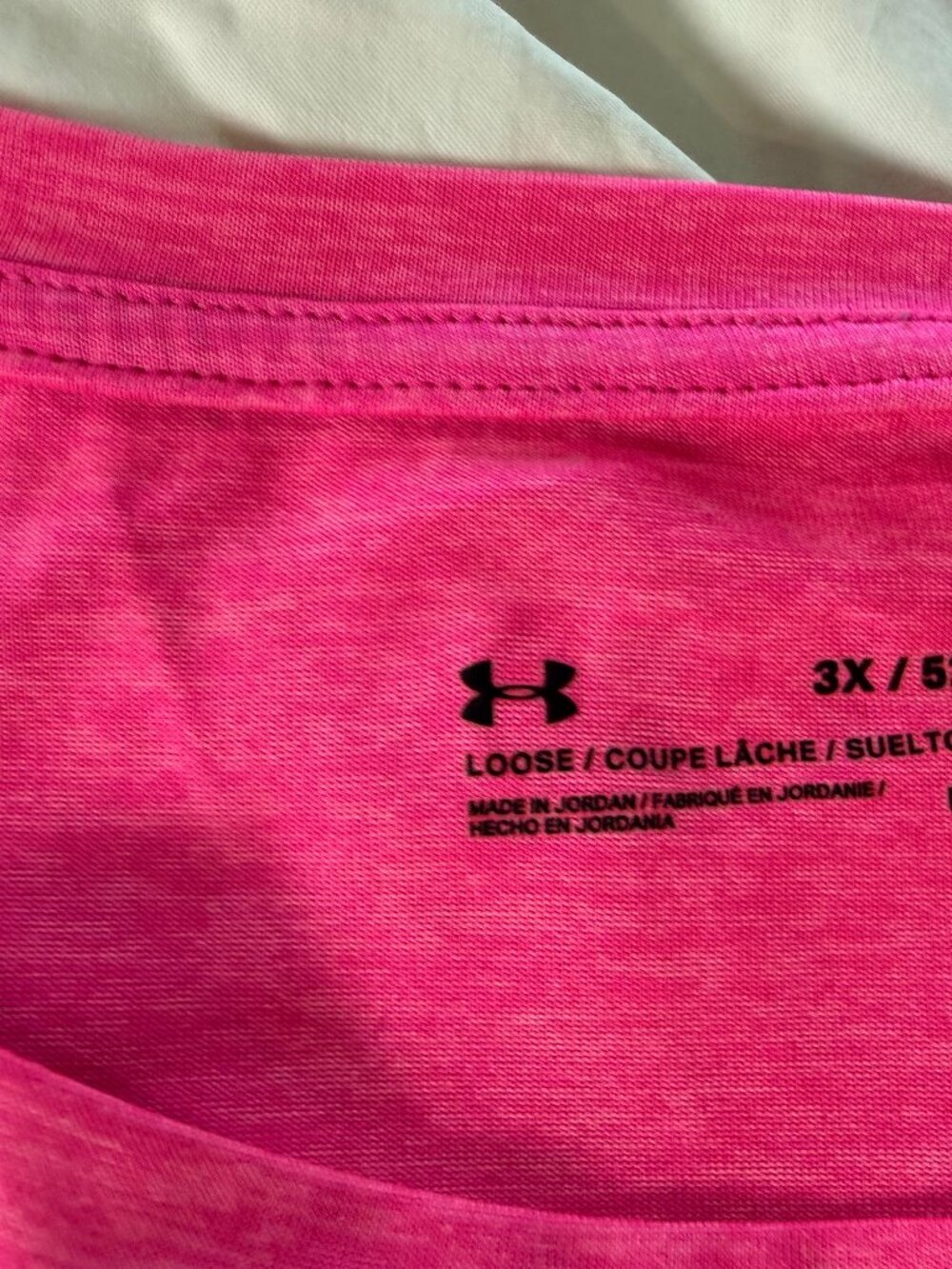 Under Armour HeatGear Pink Logo T Shirt Womens 3X Plus Size Loose Fit